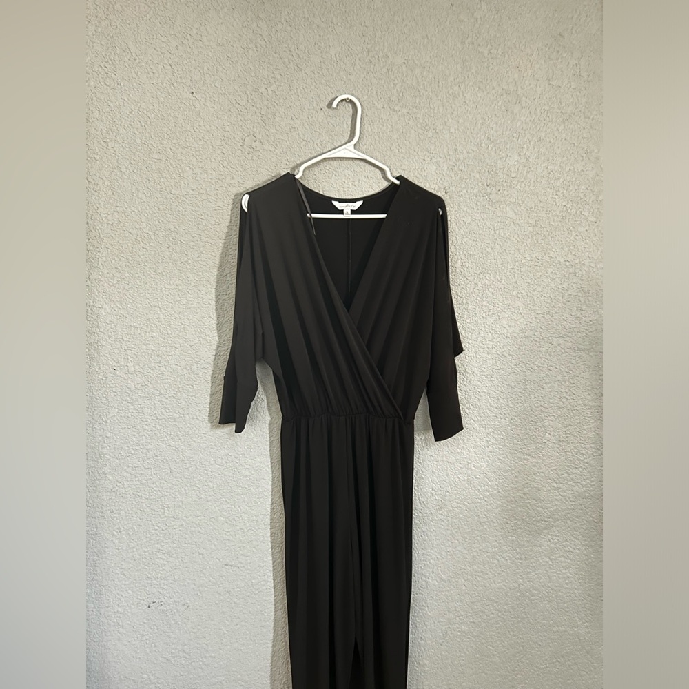 Black long sleeve open shoulder Jumpsuit